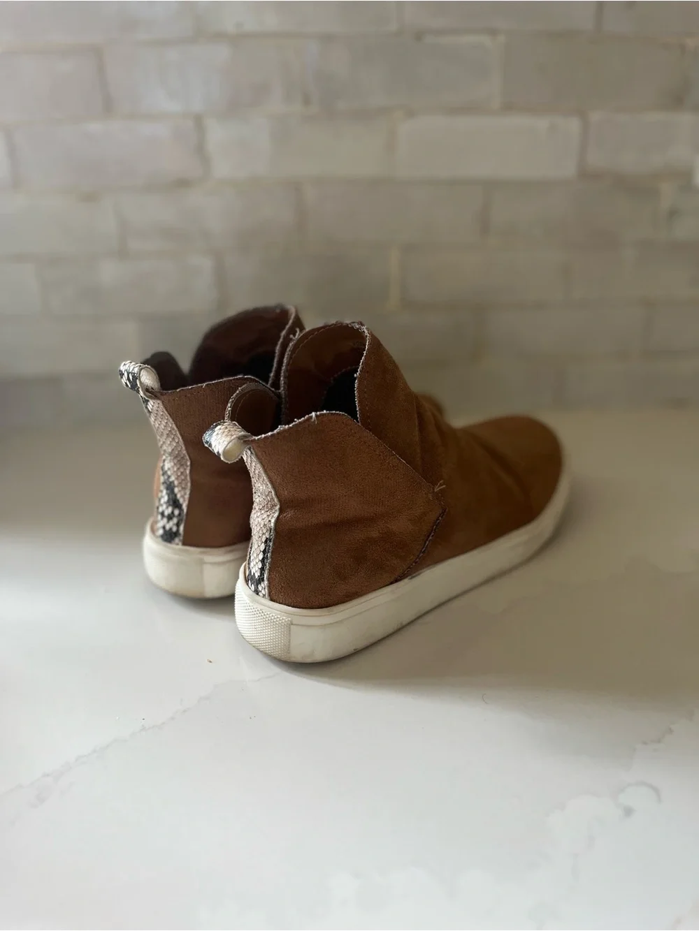 Women’s Suede Slip-On Boot Sneakers - Tan